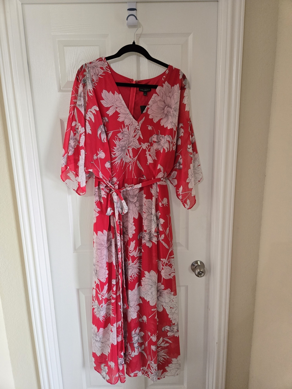 Lane Bryant Rose Pink Floral V-Neck Maxi Dress - Picture 3 of 12